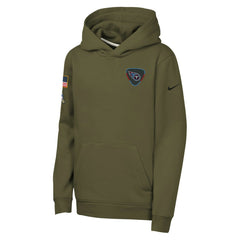 Tennessee Titans Youth 2025 Salute to Service Club Fleece Hoodie Olive