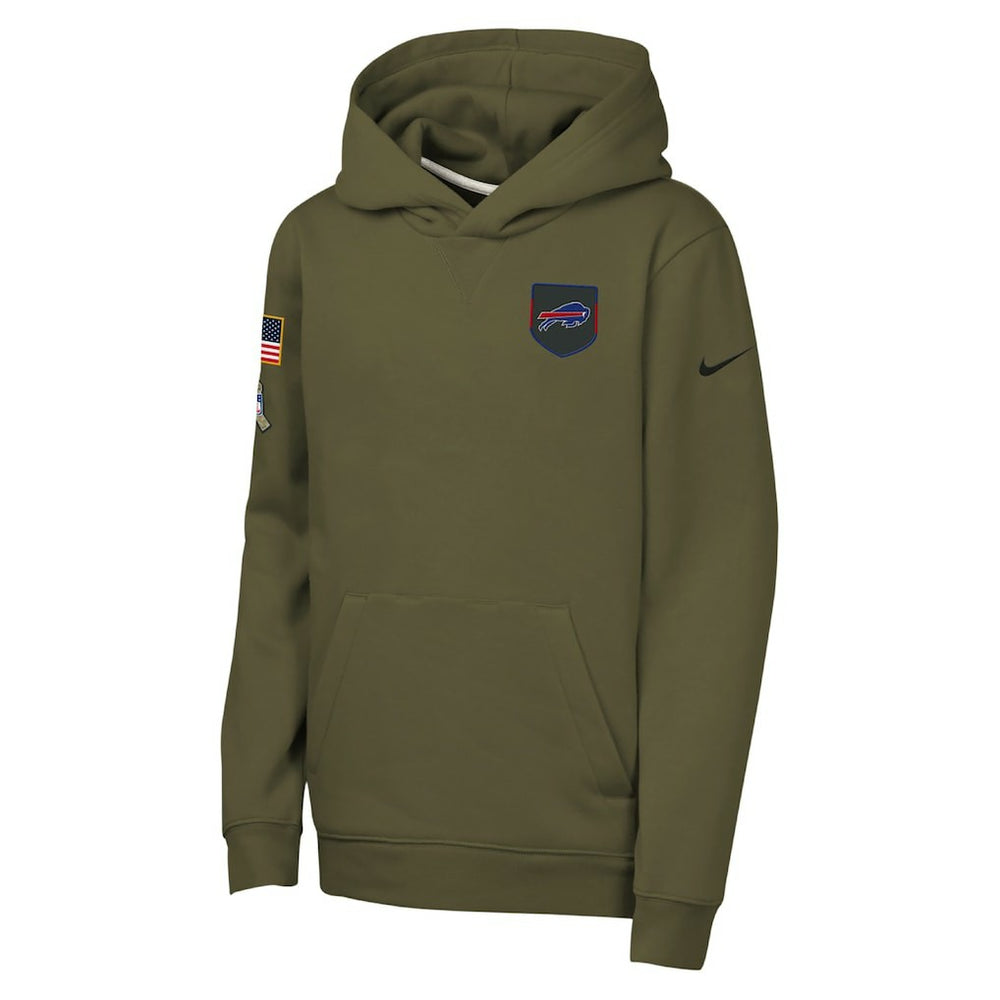 Buffalo Bills Youth 2025 Salute to Service Club Fleece Hoodie Olive