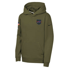 Buffalo Bills Youth 2025 Salute to Service Club Fleece Hoodie Olive