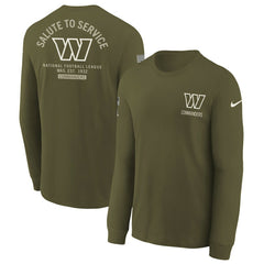 Washington Commanders Youth 2025 Salute to Service Sideline Long Sleeve T-Shirt Olive