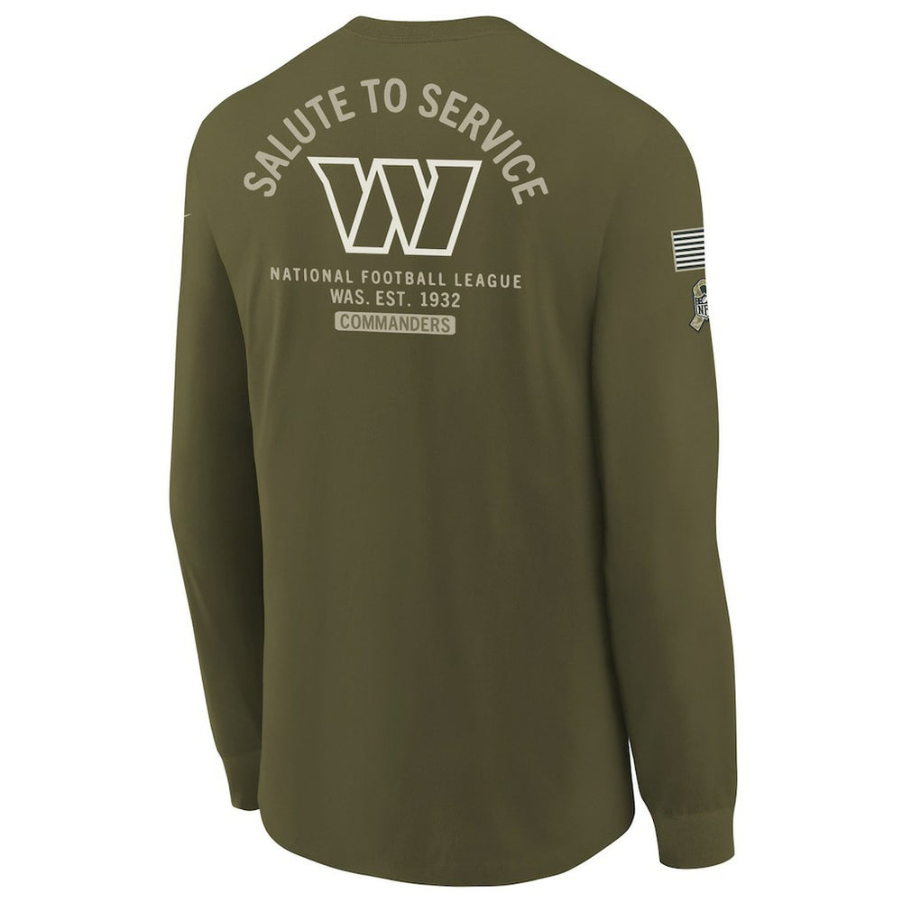 Washington Commanders Youth 2025 Salute to Service Sideline Long Sleeve T-Shirt Olive