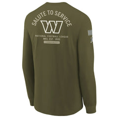 Washington Commanders Youth 2025 Salute to Service Sideline Long Sleeve T-Shirt Olive