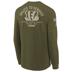 Cincinnati Bengals Youth 2025 Salute to Service Sideline Long Sleeve T-Shirt Olive