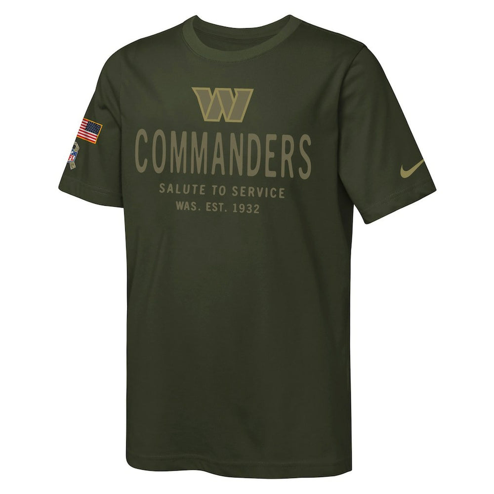 Washington Commanders Youth 2025 Salute to Service Sideline Dri-FIT T-Shirt Olive