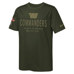 Washington Commanders Youth 2025 Salute to Service Sideline Dri-FIT T-Shirt Olive