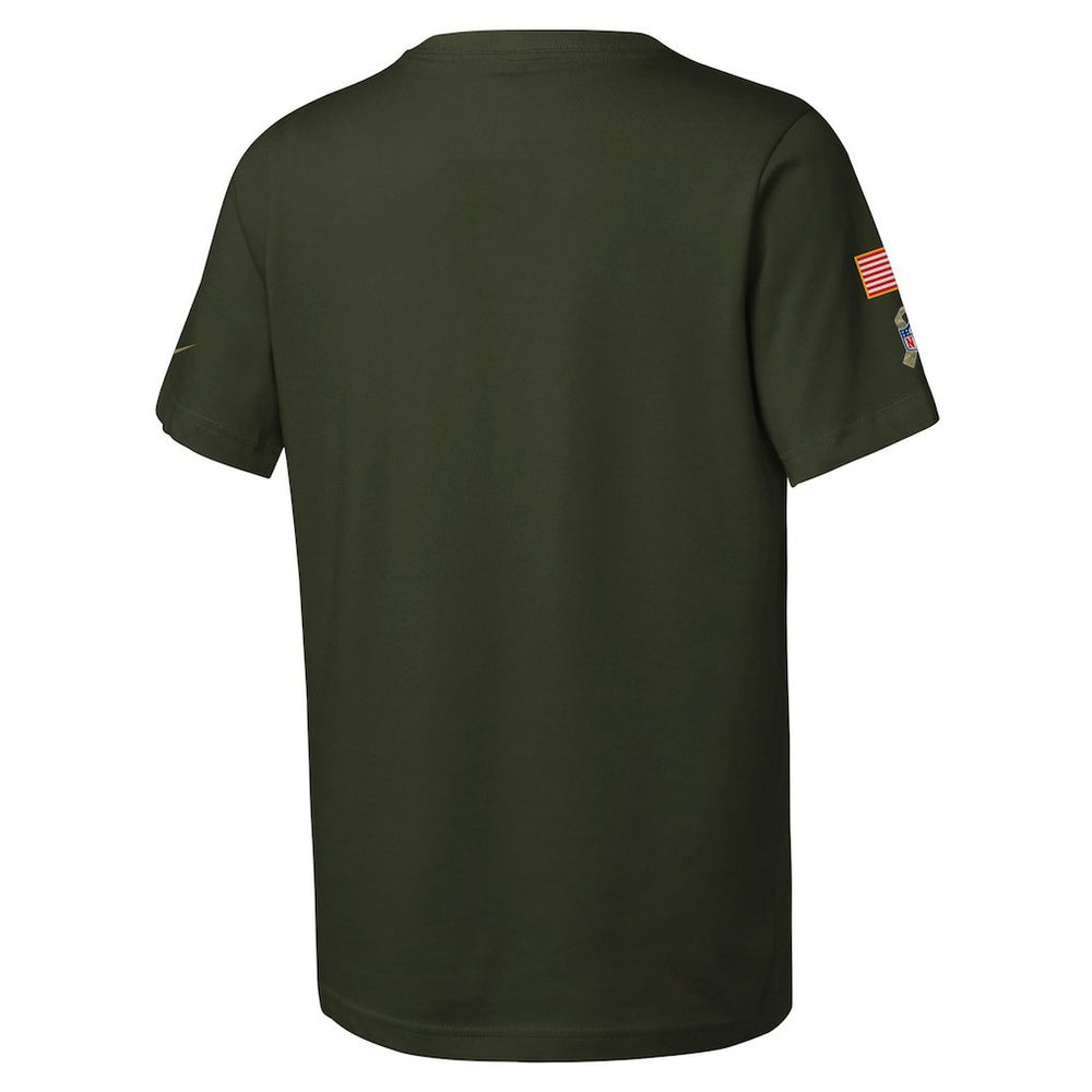 Pittsburgh Steelers Youth 2025 Salute to Service Sideline Dri-FIT T-Shirt Olive