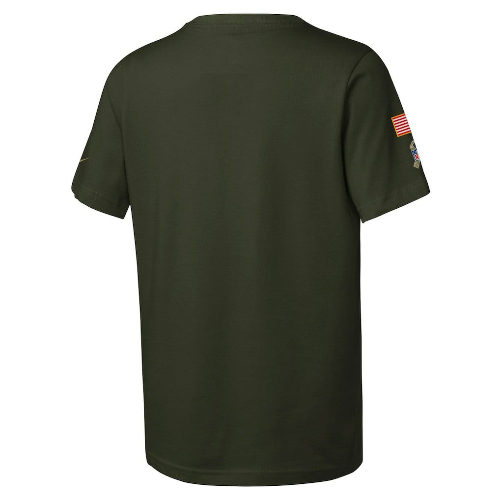 Atlanta Falcons Youth 2025 Salute to Service Sideline Dri-FIT T-Shirt Olive