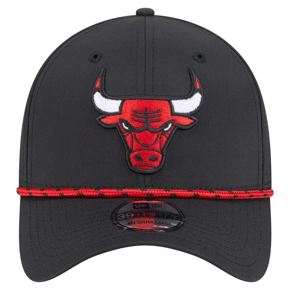 Chicago Bulls Featherweight Poly Rope Flex 39Thirty Hat Black