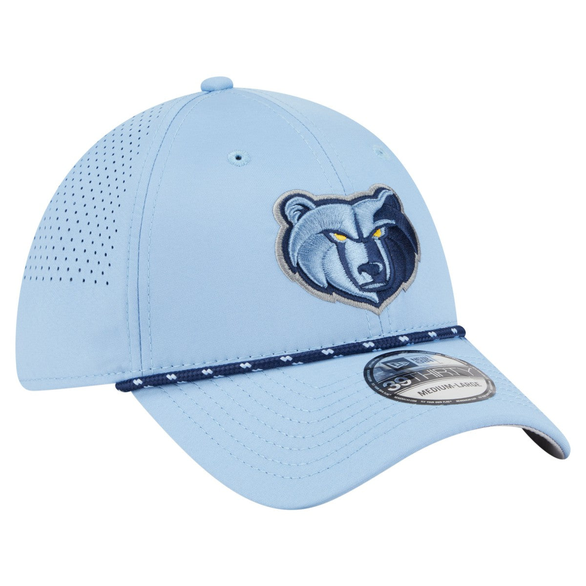 Memphis Grizzlies Featherweight Poly Rope Flex 39Thirty Hat Light Blue