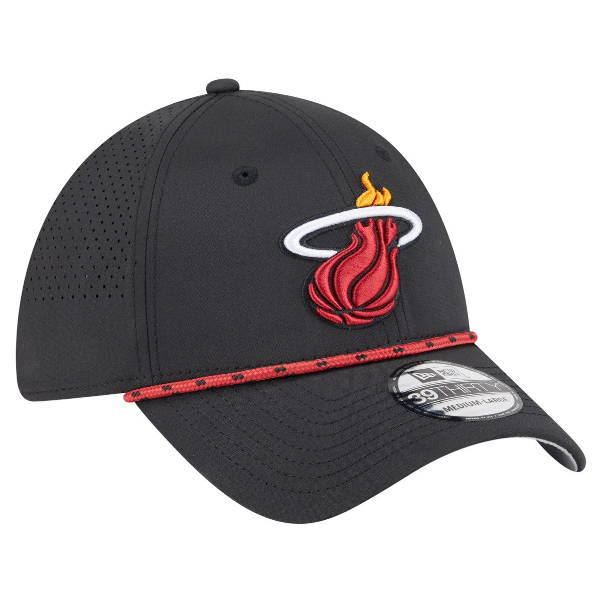 Miami Heat Featherweight Poly Rope Flex 39Thirty Hat Black