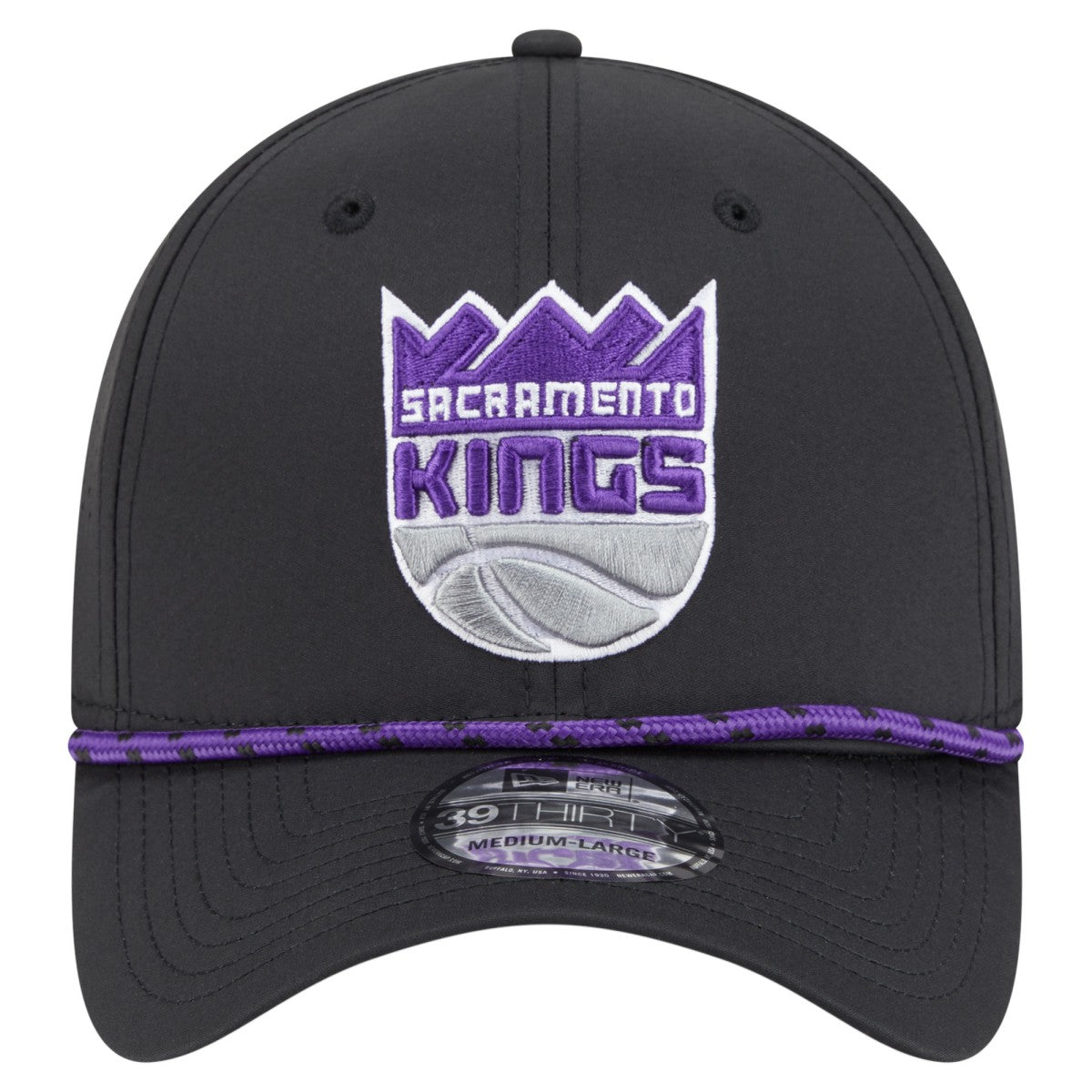 Sacramento Kings Featherweight Poly Rope Flex 39Thirty Hat Black