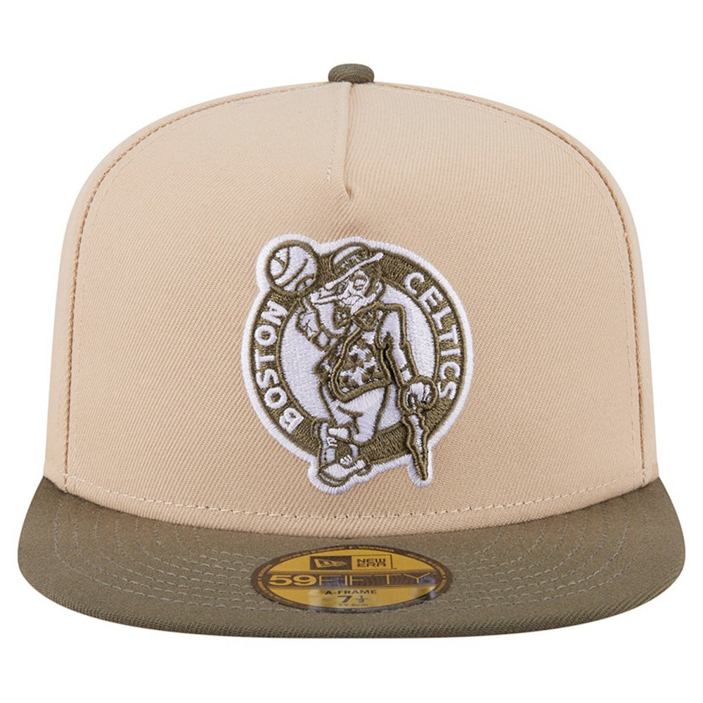Boston Celtics Color Pack Two-Tone 59FIFTY A-Frame Fitted Hat Tan