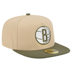 Brooklyn Nets Color Pack Two-Tone 59FIFTY A-Frame Fitted Hat Tan