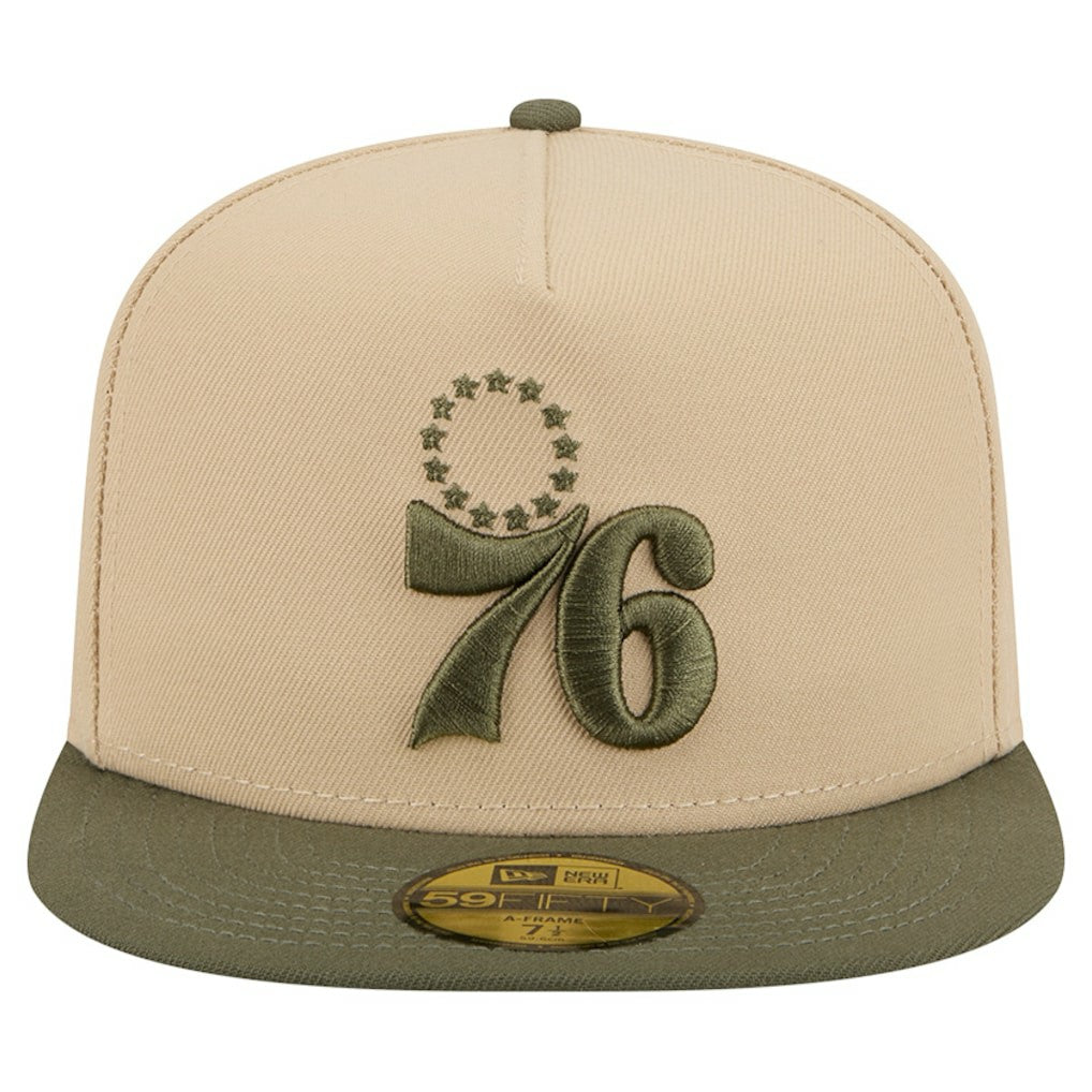 Philadelphia 76ers Color Pack Two-Tone 59FIFTY A-Frame Fitted Hat Tan