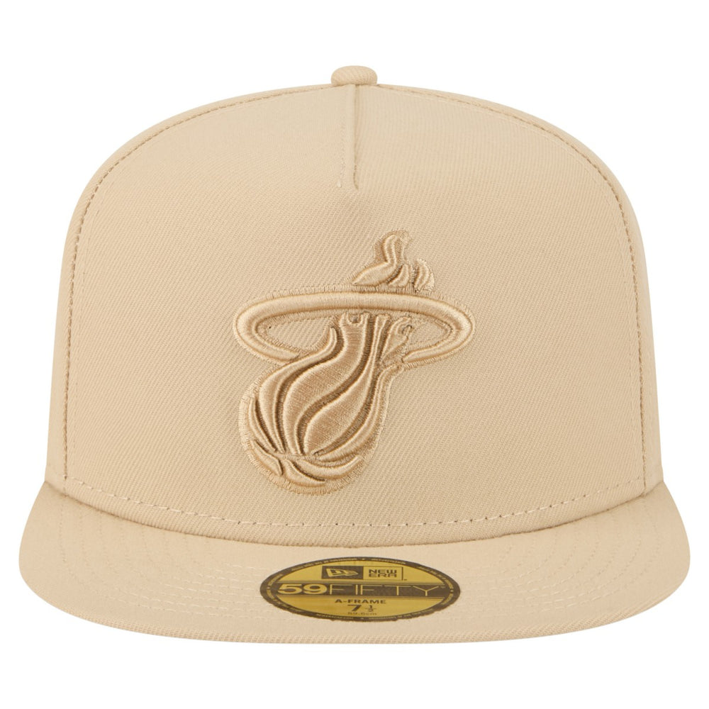 Miami Heat Color Pack A-Frame 59FIFTY Fitted Hat Khaki
