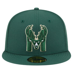 Milwaukee Bucks Deceptor 59FIFTY Fitted Hat Hunter Green