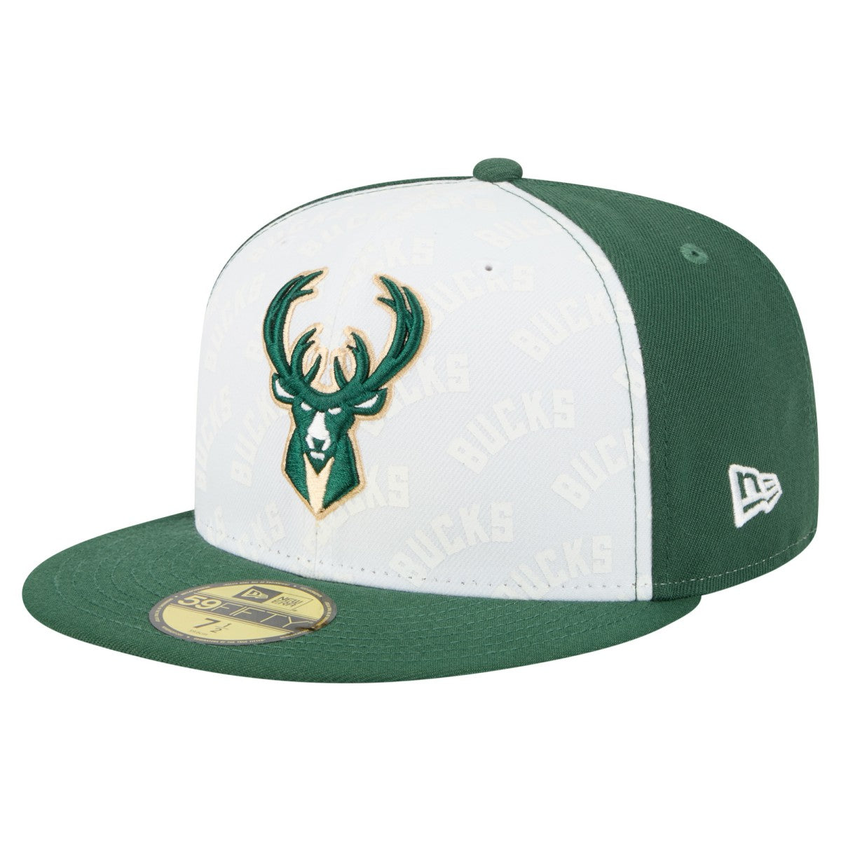 Milwaukee Bucks Repeat 59Fifty Fitted Hat White/Hunter Green
