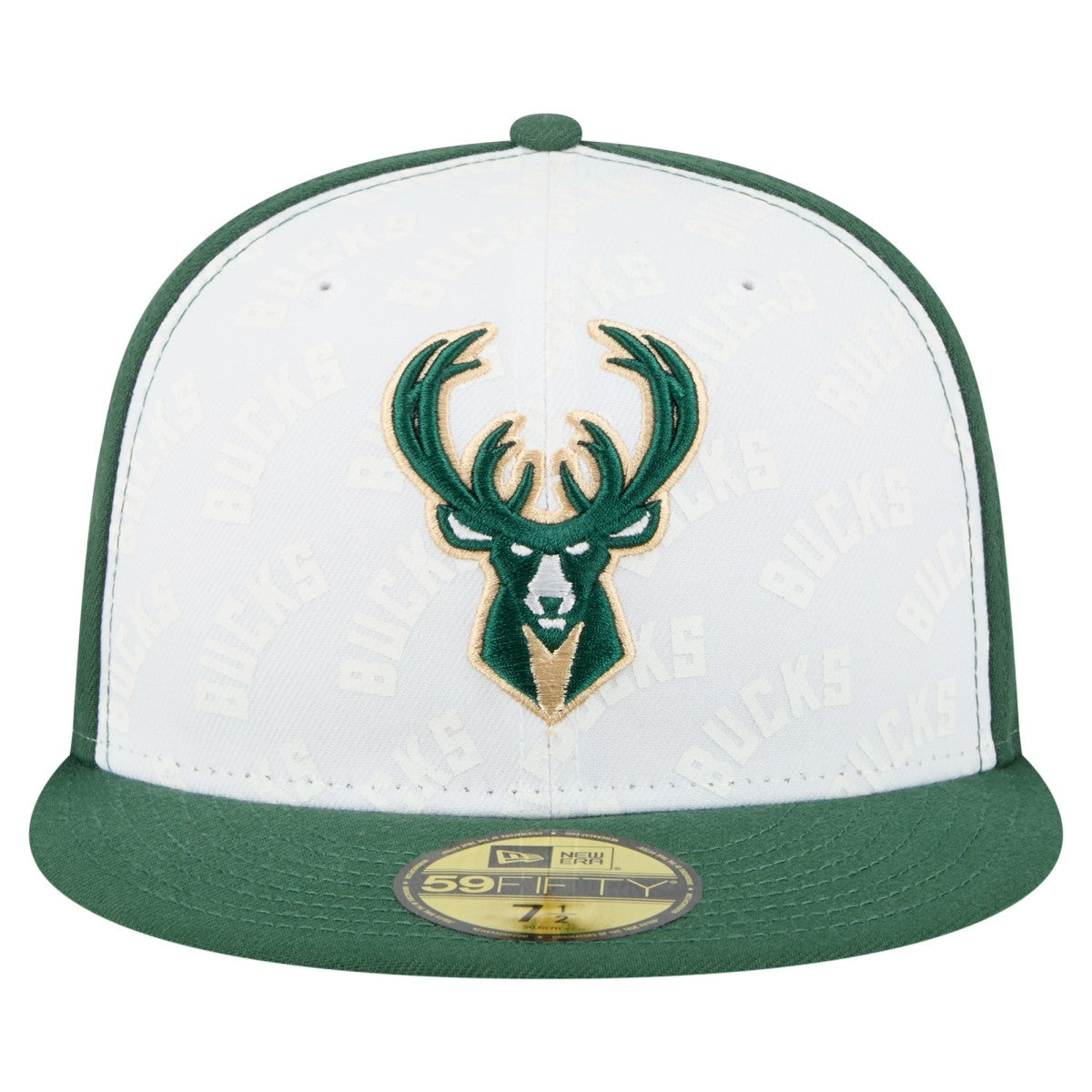 Milwaukee Bucks Repeat 59Fifty Fitted Hat White/Hunter Green