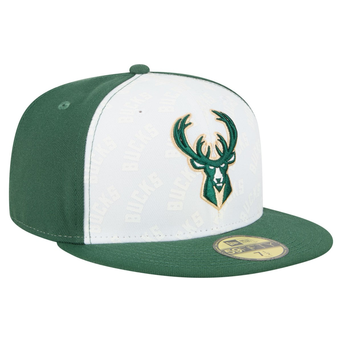 Milwaukee Bucks Repeat 59Fifty Fitted Hat White/Hunter Green
