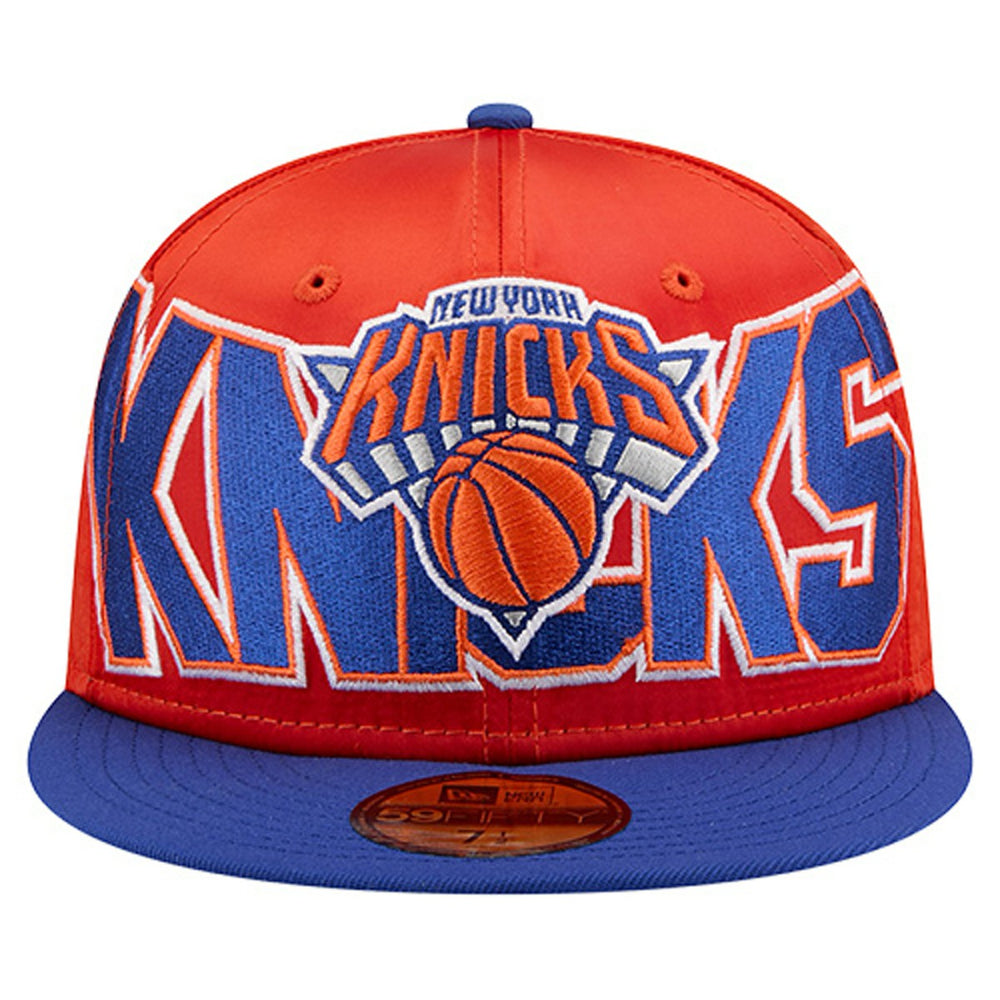 New York Knicks Satin Two-Tone 59FIFTY Fitted Hat Orange/Blue