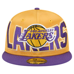 Los Angeles Lakers Satin Two-Tone 59FIFTY Fitted Hat Gold/Purple