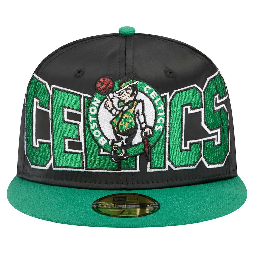 Boston Celtics Satin Two-Tone 59FIFTY Fitted Hat Black/Kelly Green