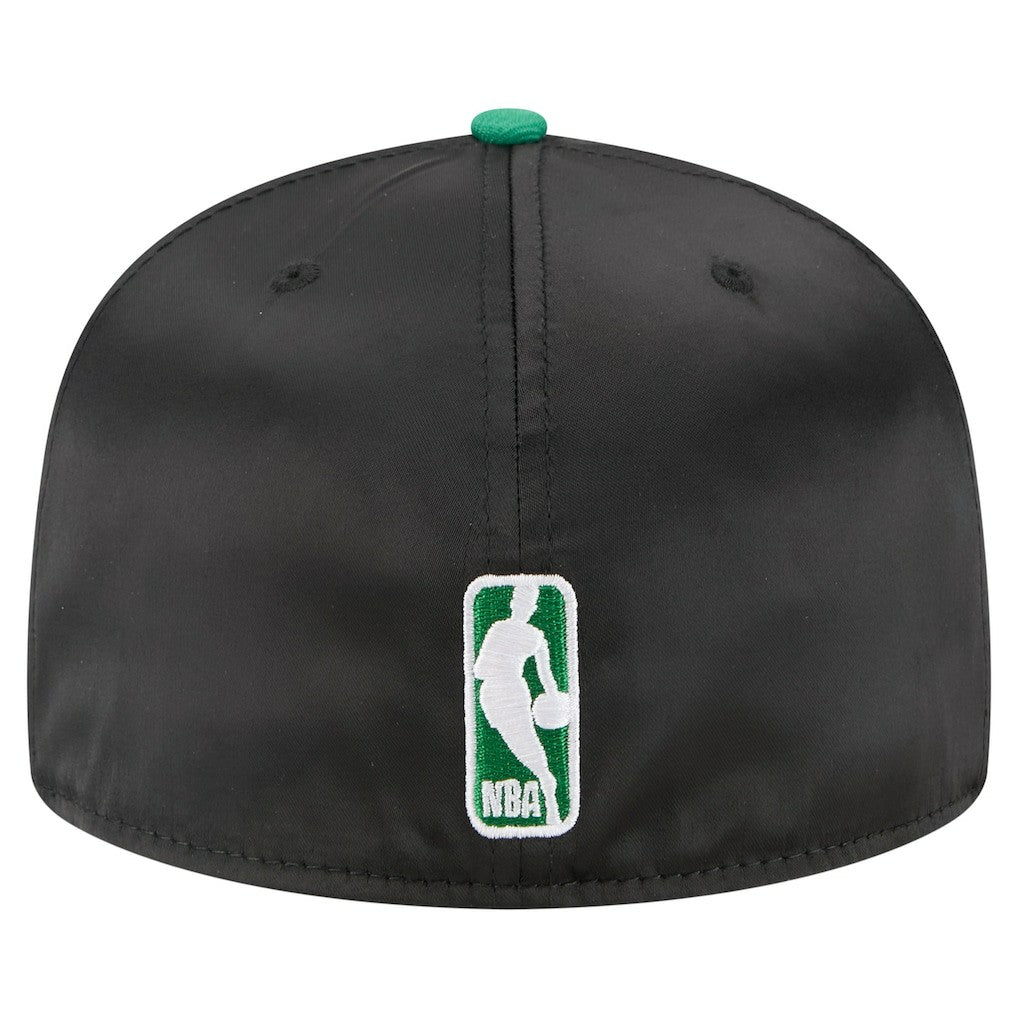 Boston Celtics Satin Two-Tone 59FIFTY Fitted Hat Black/Kelly Green