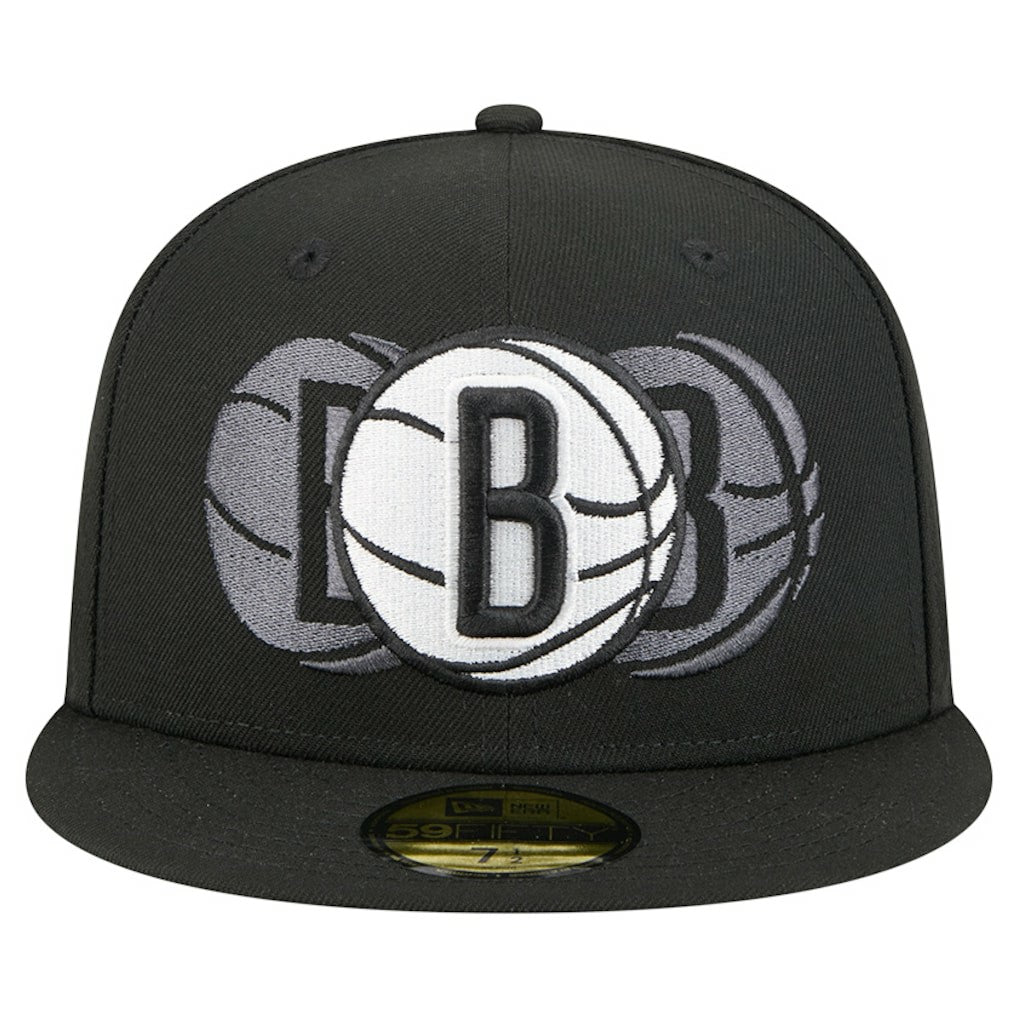 Brooklyn Nets Tri-Hit 59Fifty Fitted Hat Black