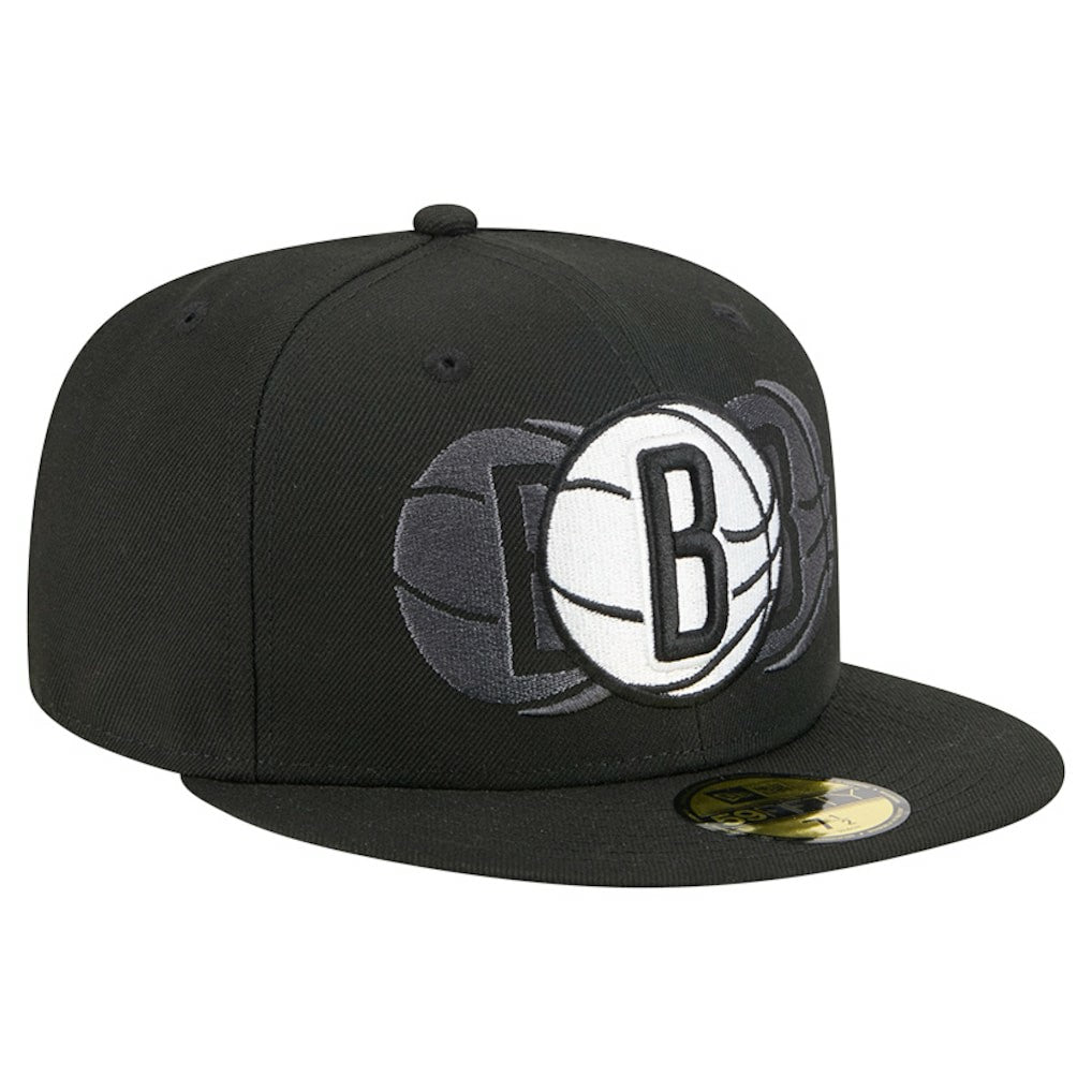 Brooklyn Nets Tri-Hit 59Fifty Fitted Hat Black