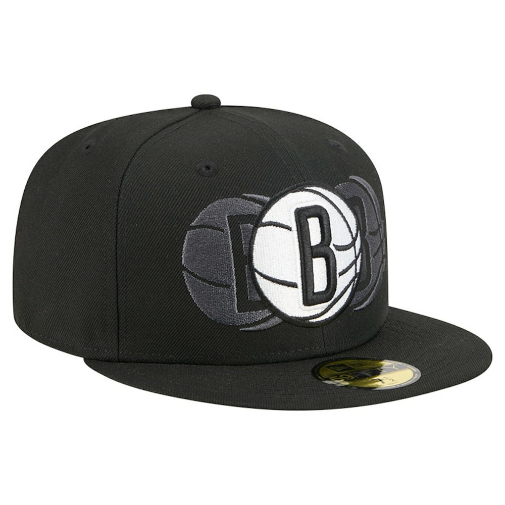 Brooklyn Nets Tri-Hit 59Fifty Fitted Hat Black
