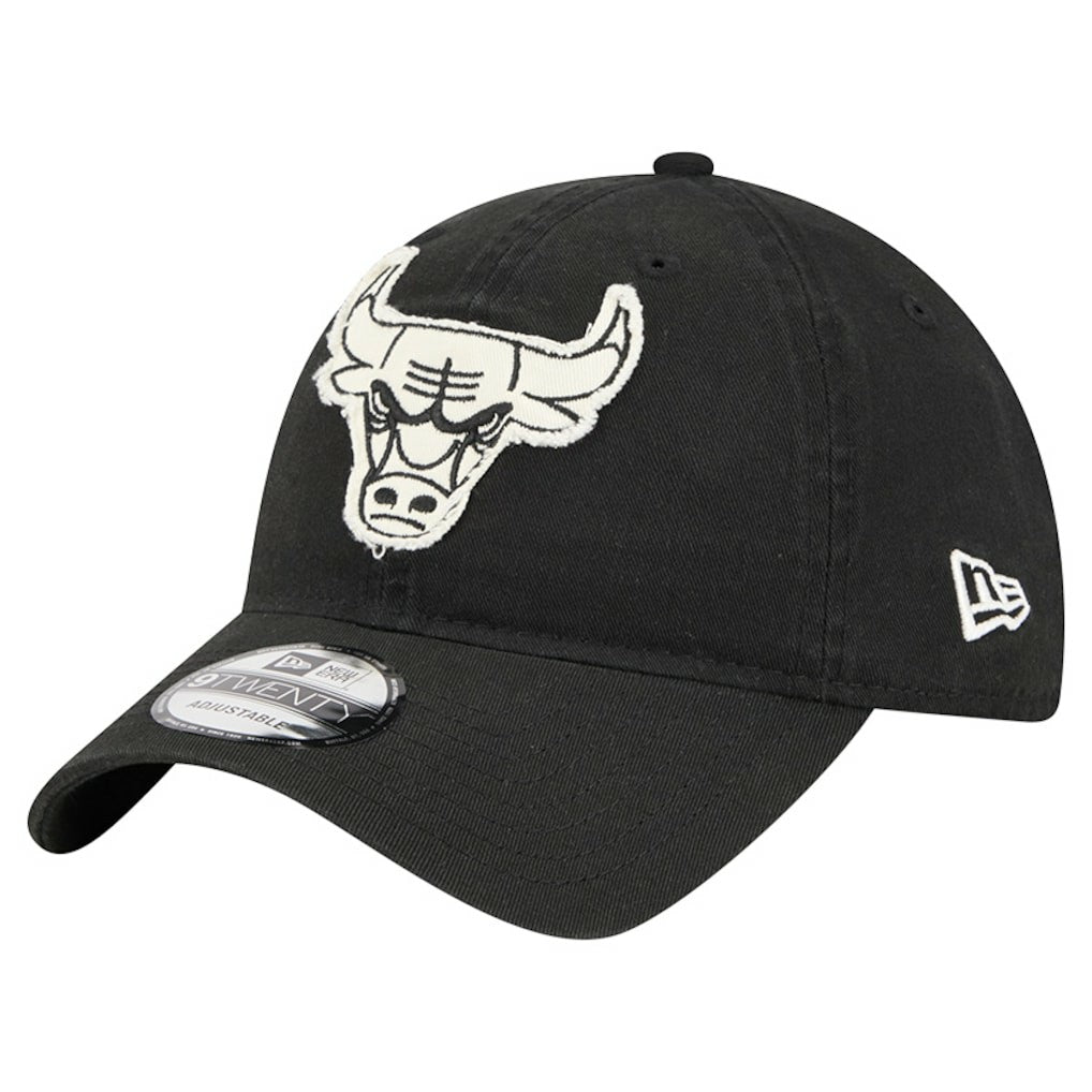 Chicago Bulls Stamp Fabric Applique 9TWENTY Adjustable Hat Black