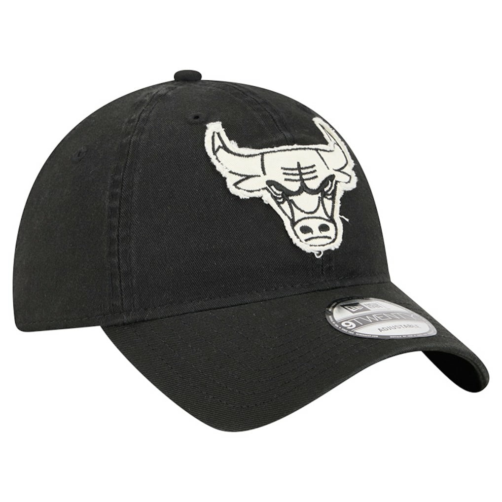 Chicago Bulls Stamp Fabric Applique 9TWENTY Adjustable Hat Black