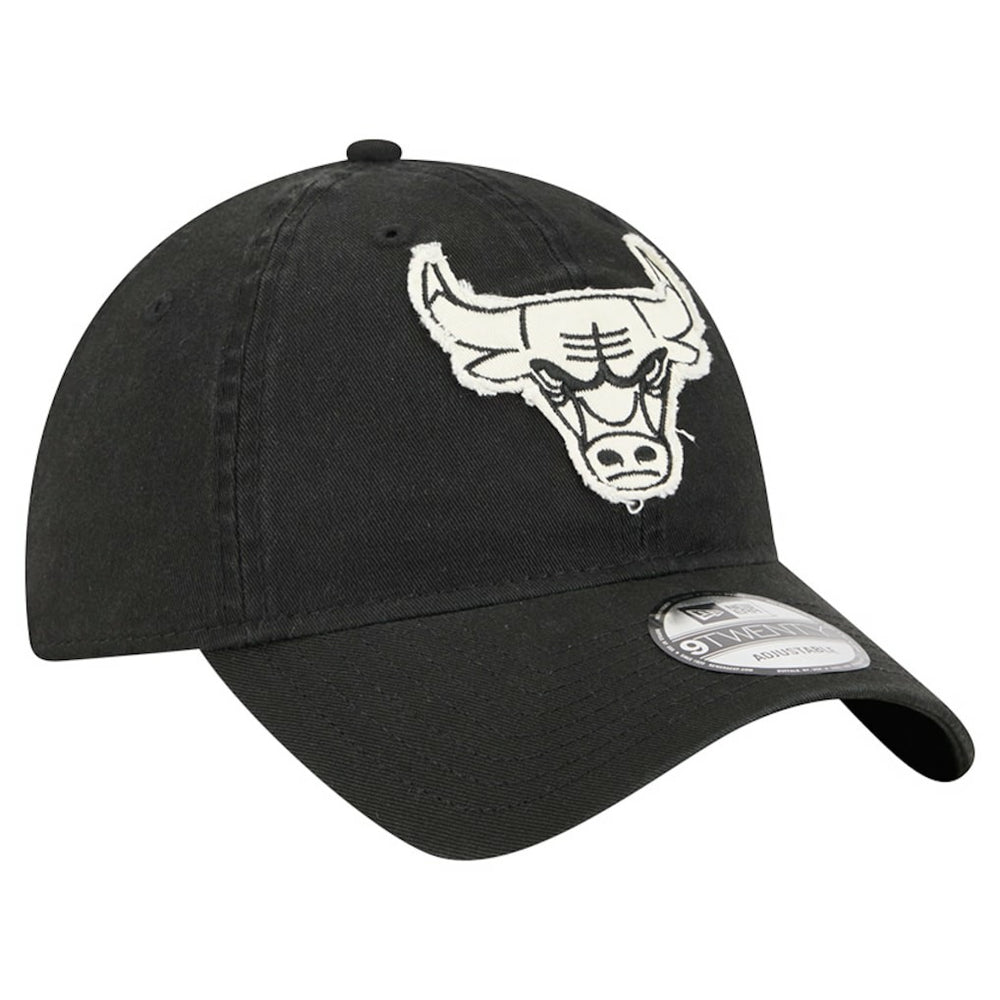Chicago Bulls Stamp Fabric Applique 9TWENTY Adjustable Hat Black