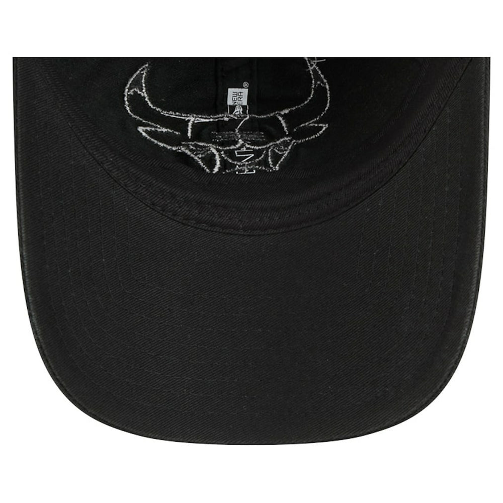 Chicago Bulls Stamp Fabric Applique 9TWENTY Adjustable Hat Black