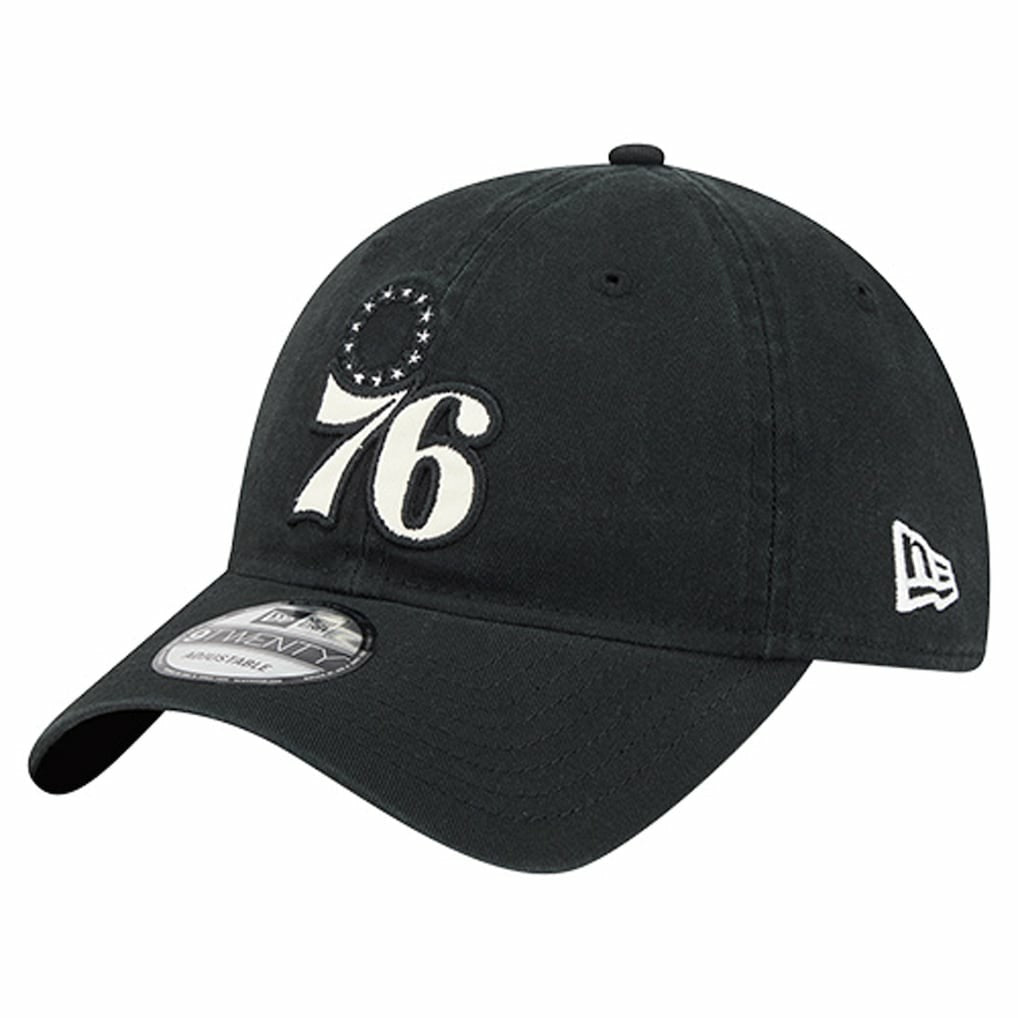 Philadelphia 76ers Stamp Fabric Applique 9TWENTY Adjustable Hat Black
