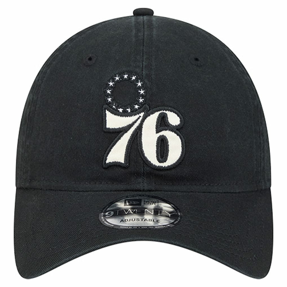 Philadelphia 76ers Stamp Fabric Applique 9TWENTY Adjustable Hat Black