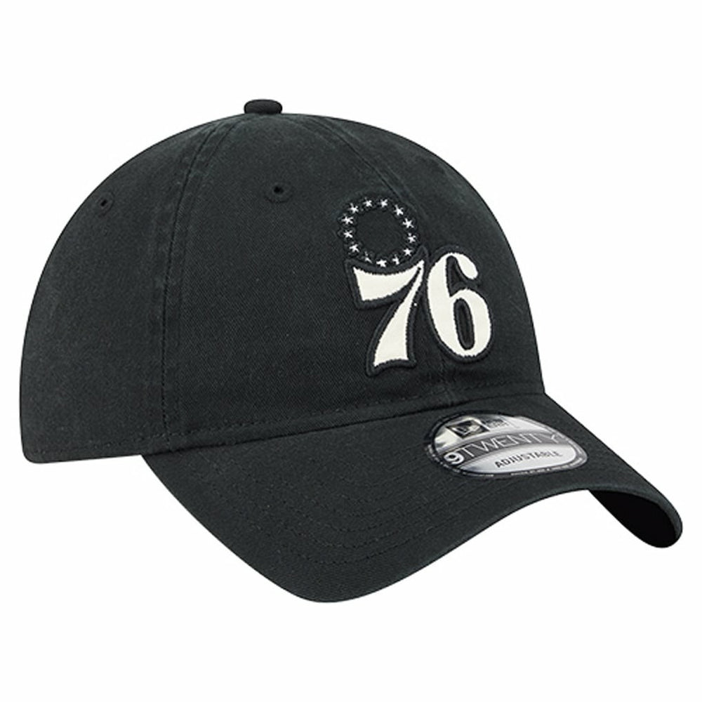 Philadelphia 76ers Stamp Fabric Applique 9TWENTY Adjustable Hat Black