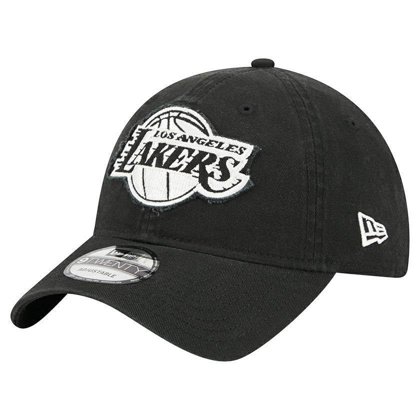 Los Angeles Lakers Stamp Fabric Applique 9TWENTY Adjustable Hat Black