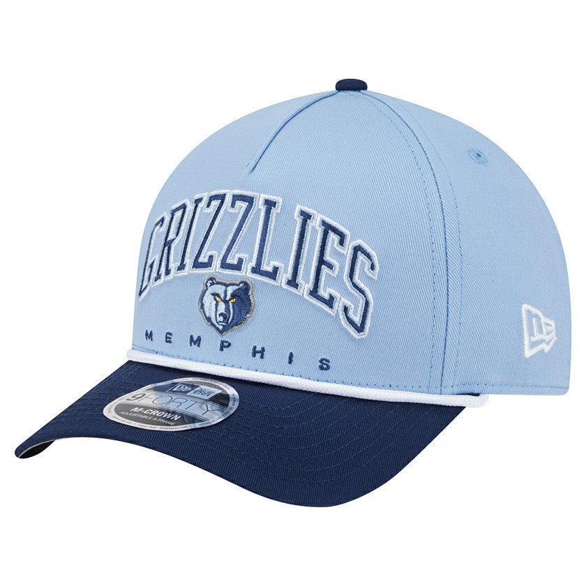 Memphis Grizzlies Bold Arch COOLERA 9FORTY A-Frame M-Crown Adjustable Hat Light Blue