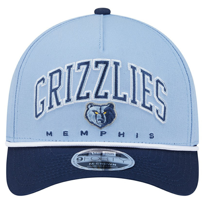 Memphis Grizzlies Bold Arch COOLERA 9FORTY A-Frame M-Crown Adjustable Hat Light Blue