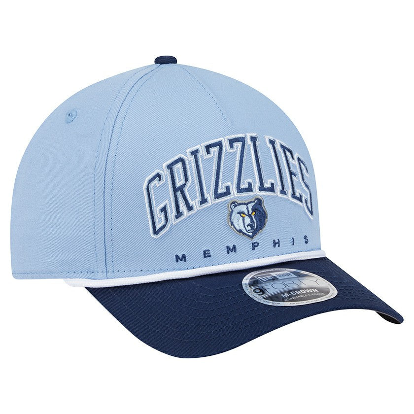 Memphis Grizzlies Bold Arch COOLERA 9FORTY A-Frame M-Crown Adjustable Hat Light Blue