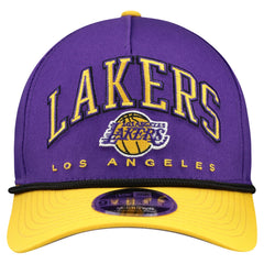 Los Angeles Lakers Bold Arch COOLERA 9FORTY A-Frame M-Crown Adjustable Hat Purple