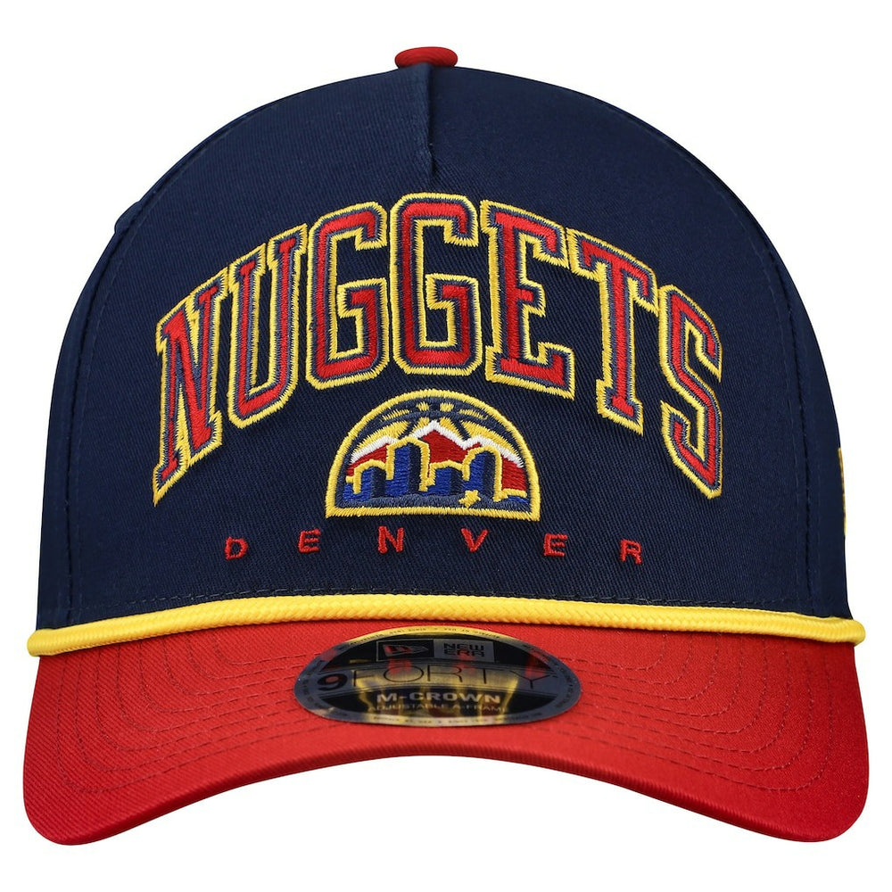 Denver Nuggets Bold Arch COOLERA 9FORTY A-Frame M-Crown Adjustable Hat Navy