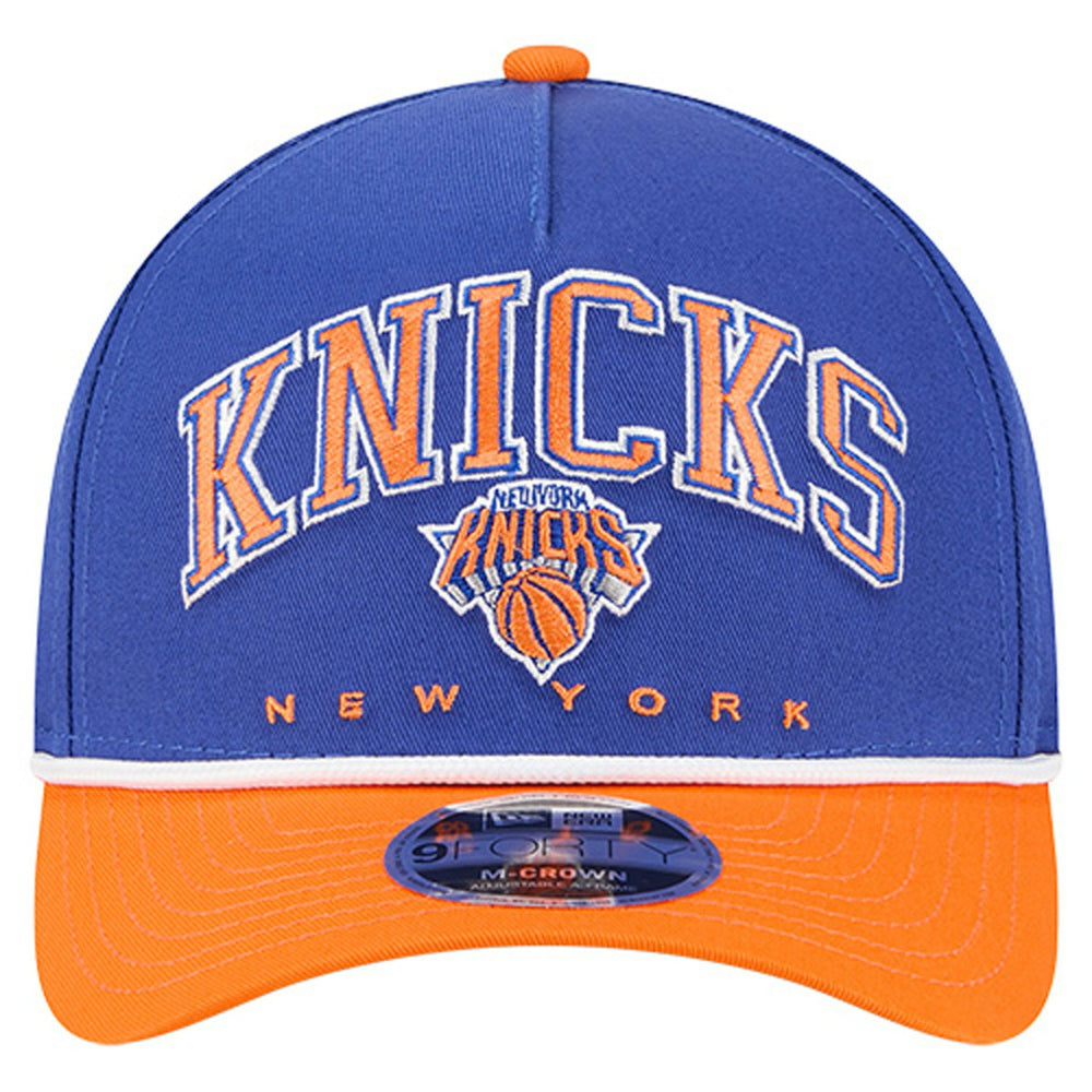 New York Knicks Bold Arch COOLERA 9FORTY A-Frame M-Crown Adjustable Hat Blue