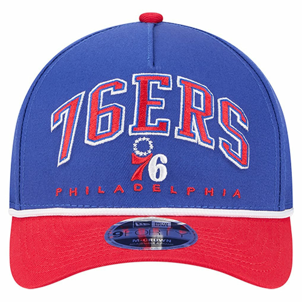 Philadelphia 76ers Bold Arch COOLERA 9FORTY A-Frame M-Crown Adjustable Hat Royal