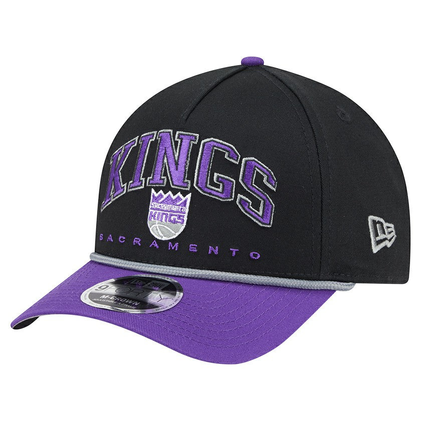 Sacramento Kings Bold Arch COOLERA 9FORTY A-Frame M-Crown Adjustable Hat Black
