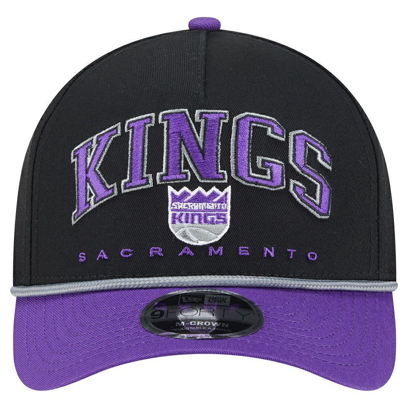 Sacramento Kings Bold Arch COOLERA 9FORTY A-Frame M-Crown Adjustable Hat Black