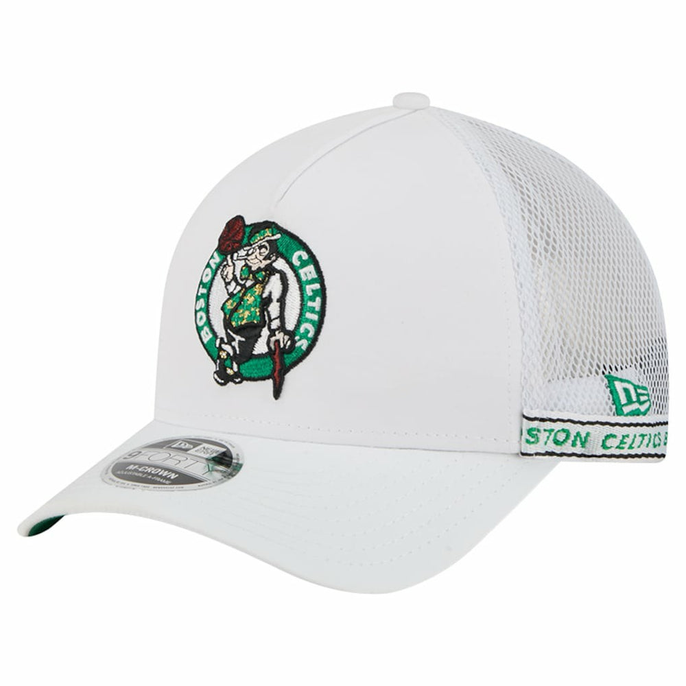 Boston Celtics Featherweight Team Tape 9FORTY M-Crown A-Frame Adjustable Hat White