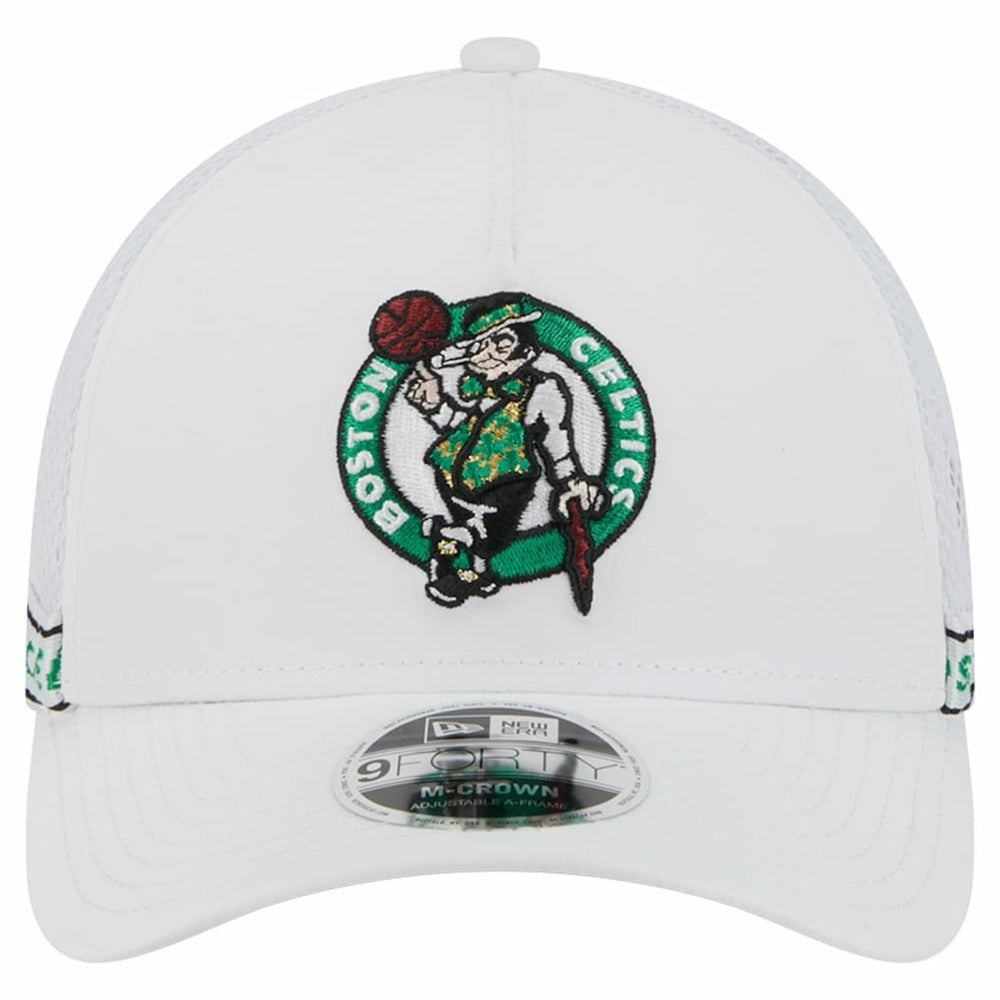 Boston Celtics Featherweight Team Tape 9FORTY M-Crown A-Frame Adjustable Hat White