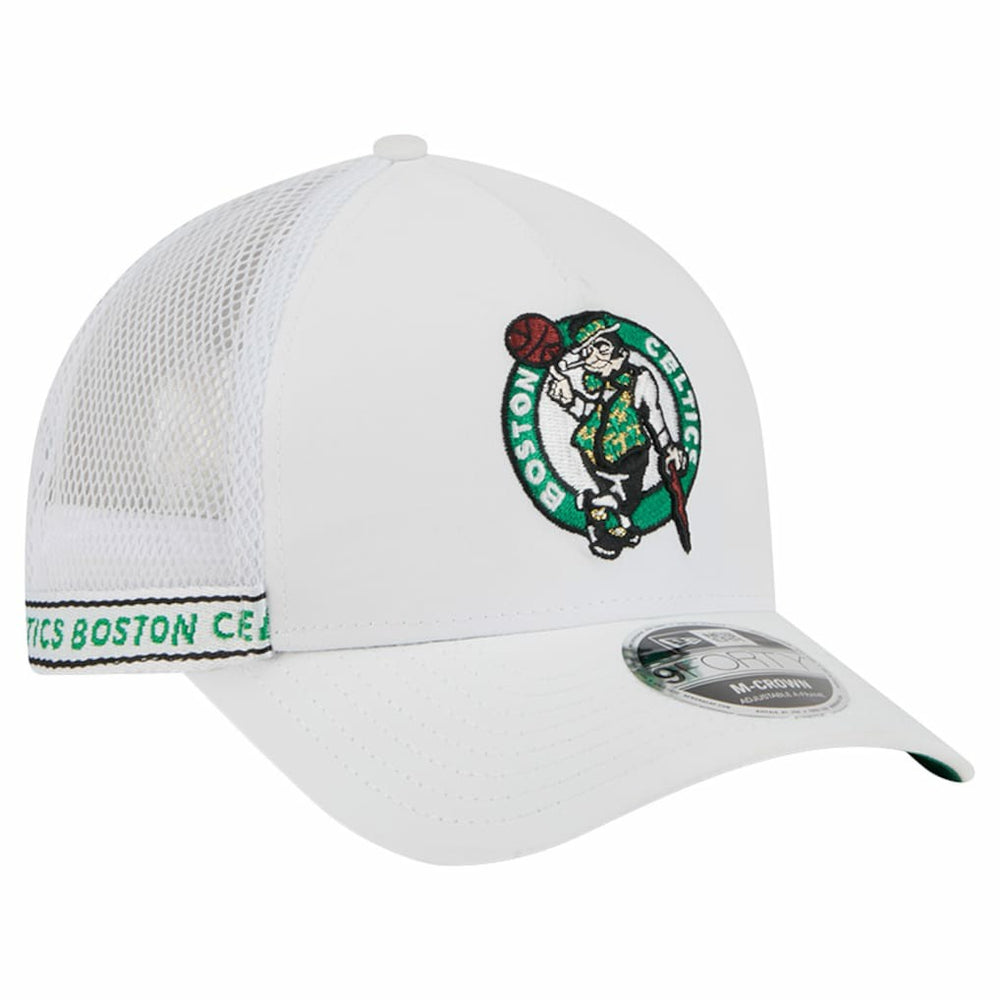 Boston Celtics Featherweight Team Tape 9FORTY M-Crown A-Frame Adjustable Hat White